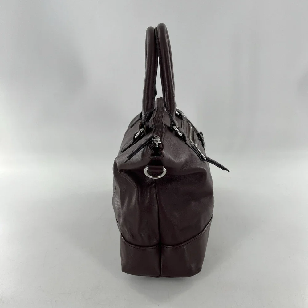 Tignanello‎ Brown Leather Tote Crossbody Medium Satchel & Keyring Detach Strap